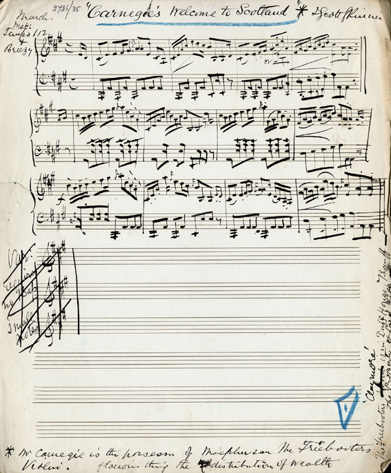 Carnegie's Welcome to Scotland