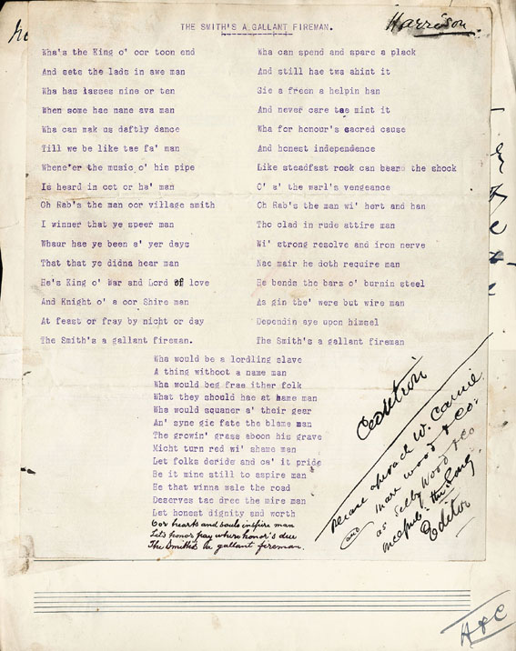 The Smith's a Gallant Fireman (words)