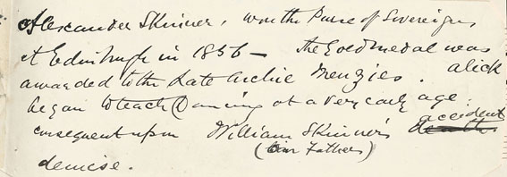 Note about Sandy Skinner and Archie Menzies