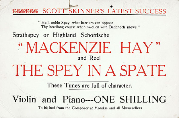 Advert for Mackenzie Hay and The Spey in a Spate