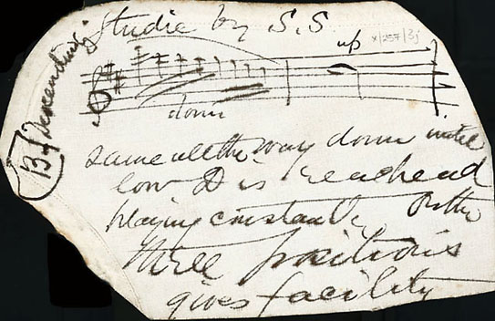 Descending 'Studie' [on shirt cuff]