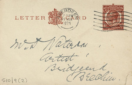 Page 1 of 3 Lettercard addressed to D Waterson, Brechin