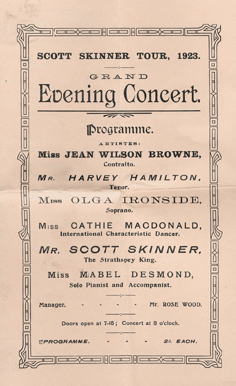 Concert Programme cover, 1923