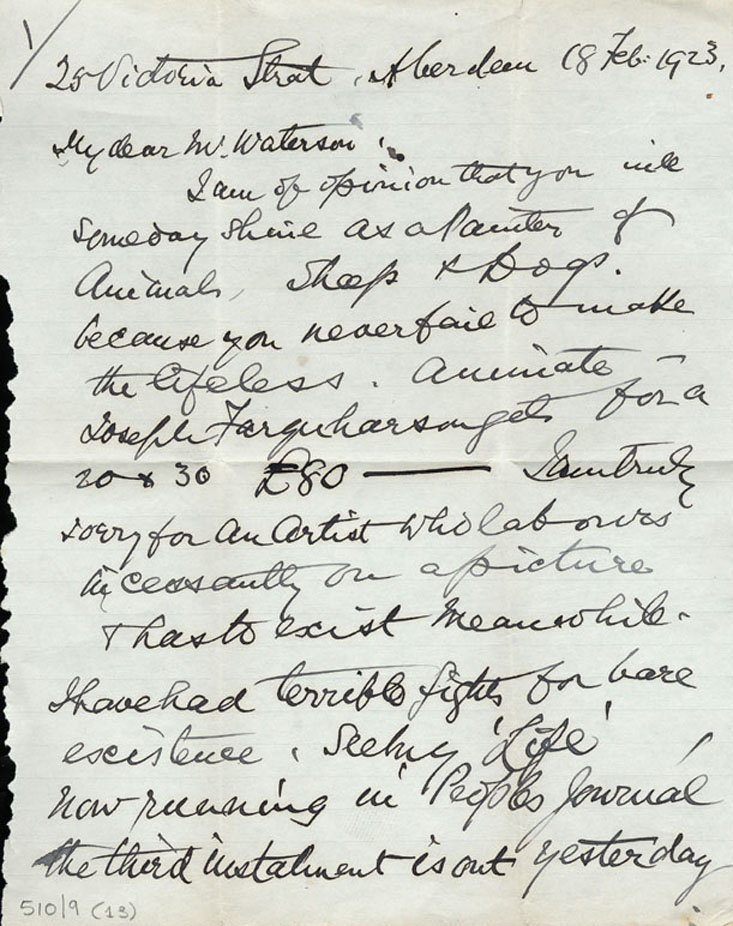 Page 1 of 2, Letter to David Waterson