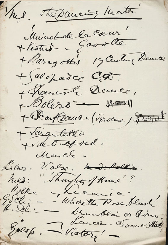 Proposed contents for the Dancing Master