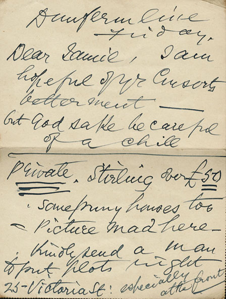 Letter card to James Macdonald, inside