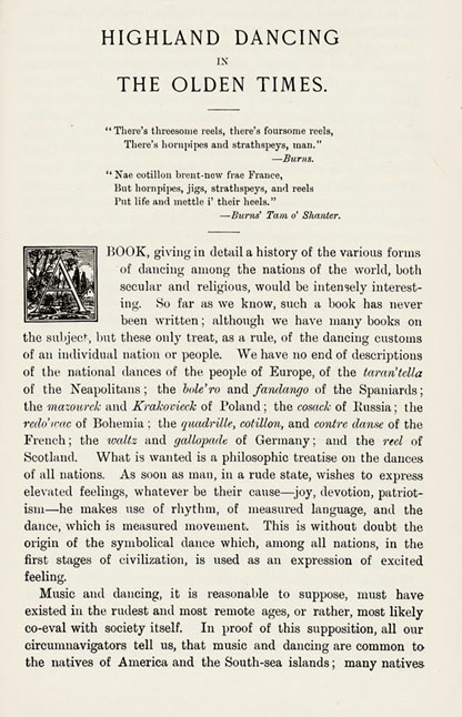 Page 1 of 8 of Highland Dancing in the Olden Times
