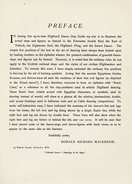 Preface to the Illustrated Guide to the National Dances of Scotland