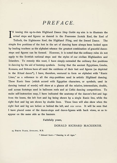 Preface to the Illustrated Guide to the National Dances of Scotland