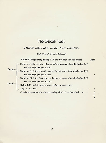 The Scotch Reel, third setting step for ladies