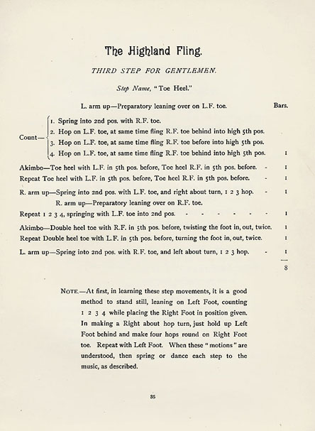 The Highland Fling, third step for gentlemen