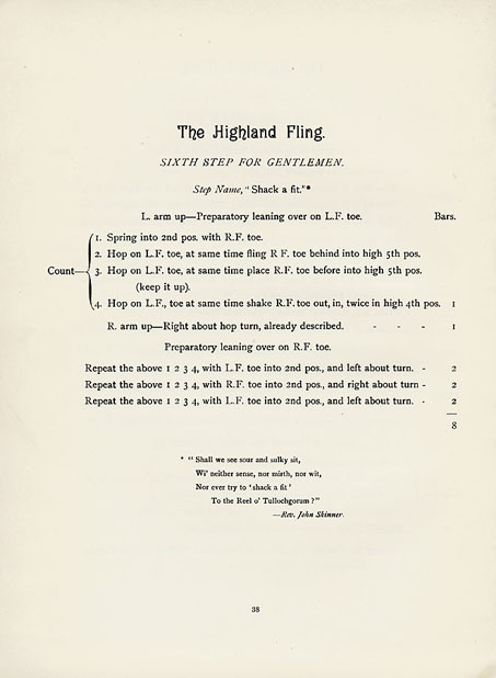 The Highland Fling, sixth step for gentlemen