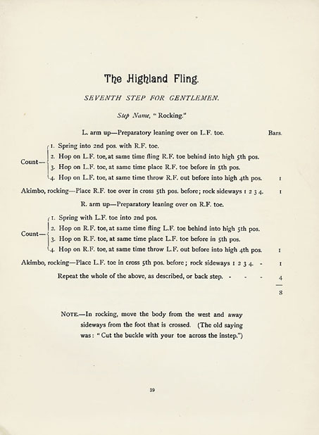 The Highland Fling, seventh step for gentlemen