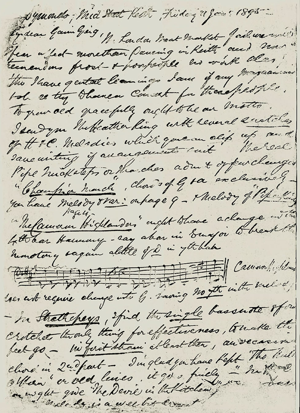 Page 1 of 2, Letter from James Scott Skinner to Gavin Greig