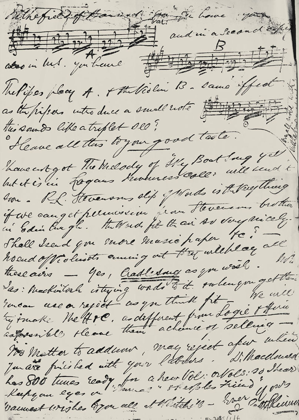 Page 2 of 2, Letter from James Scott Skinner to Gavin Greig