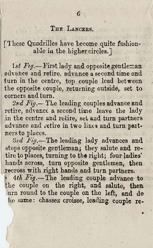 Page 1 of 2, The Lancers' Quadrilles, The Ball-Room Guide
