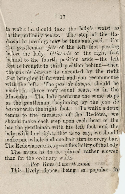 Page 3 of 3 The Redowa; Page 1 of 3 Pop Goes the Weasel, The Ball-Room Guide