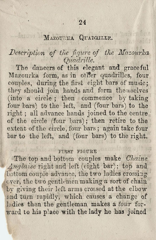 Page 1 of 4,  The Mazourka Quadrille, The Ball-Room Guide