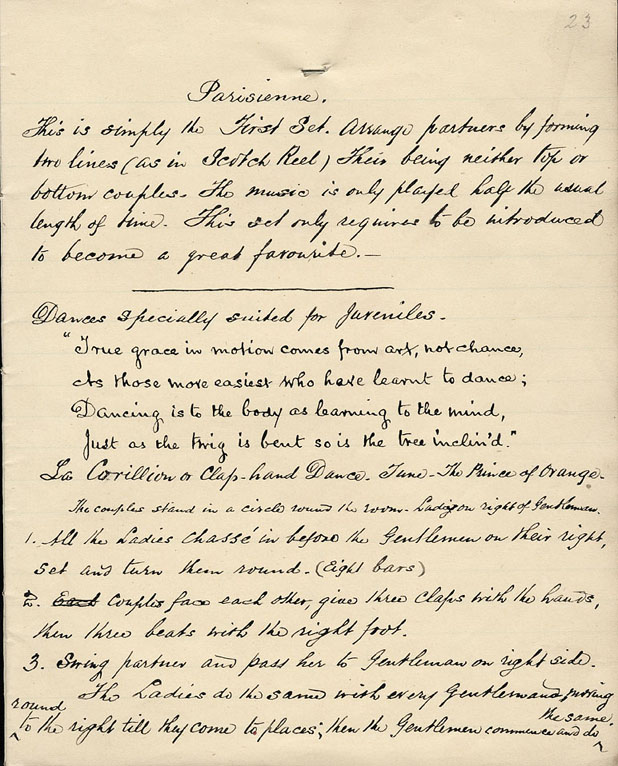 Parisienne and Dances specially suited for Juveniles