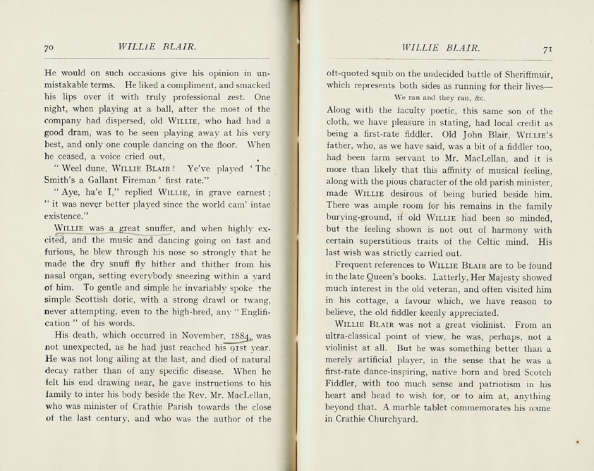 Willie Blair. 'The Queen's Fiddler', p 3 of 3