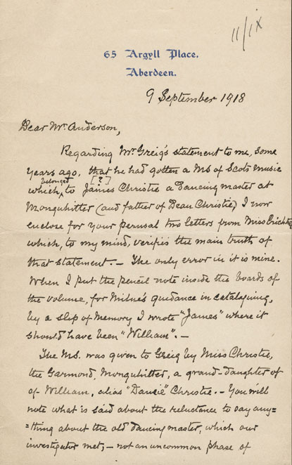 Page 1 of 2, Letter from William Walker to P J Anderson