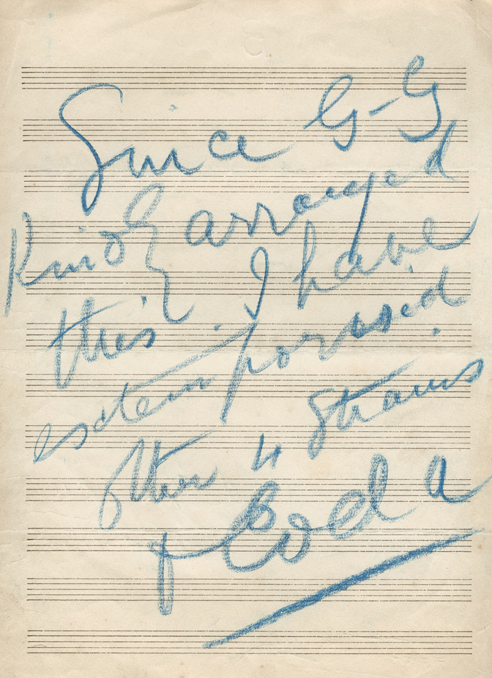 Note from James Scott Skinner to engraver of Harp & Claymore Collection