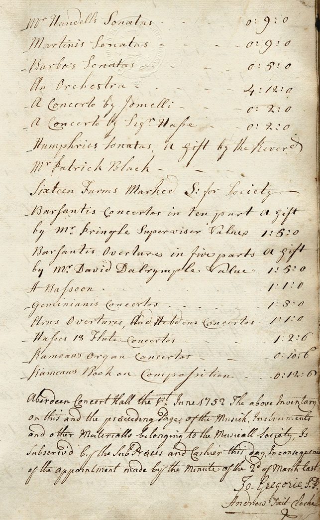 Page 2 of 5, Aberdeen Musical Society, Inventory