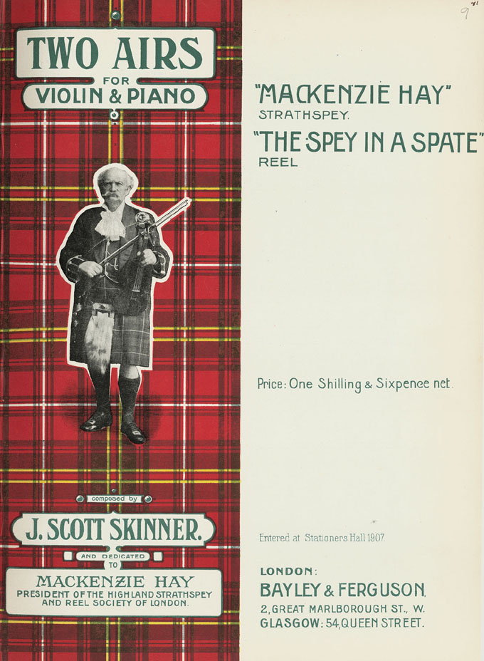 Two Airs for Violin and Piano, Mackenzie Hay and Spey in a Spate, title page