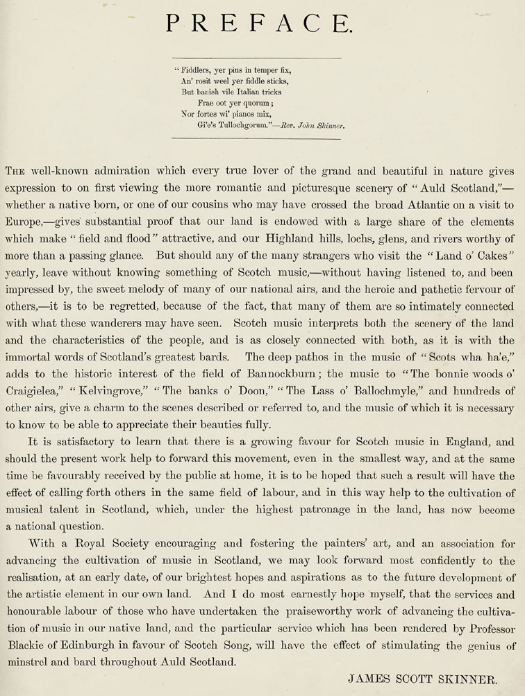 Preface, Miller o' Hirn Collection