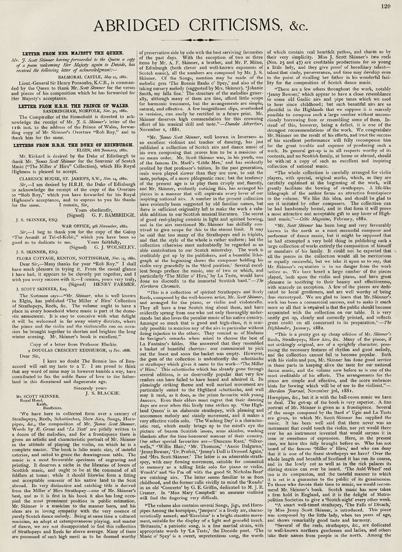 Page 1 of 4, Abridged Criticisms from The Logie Collection of Original Music