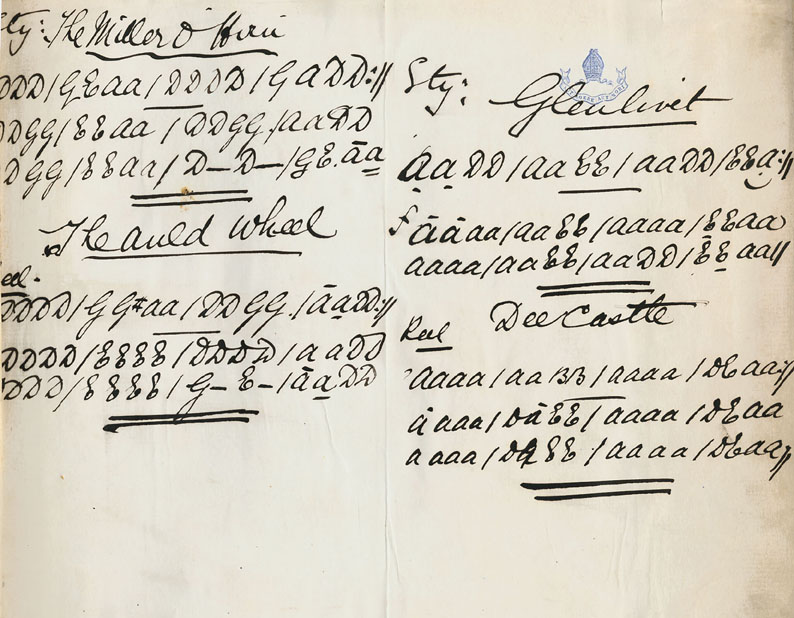 Accompaniments to The Miller o' Hirn, The Auld Wheel, Glenlivet, Dee Castle