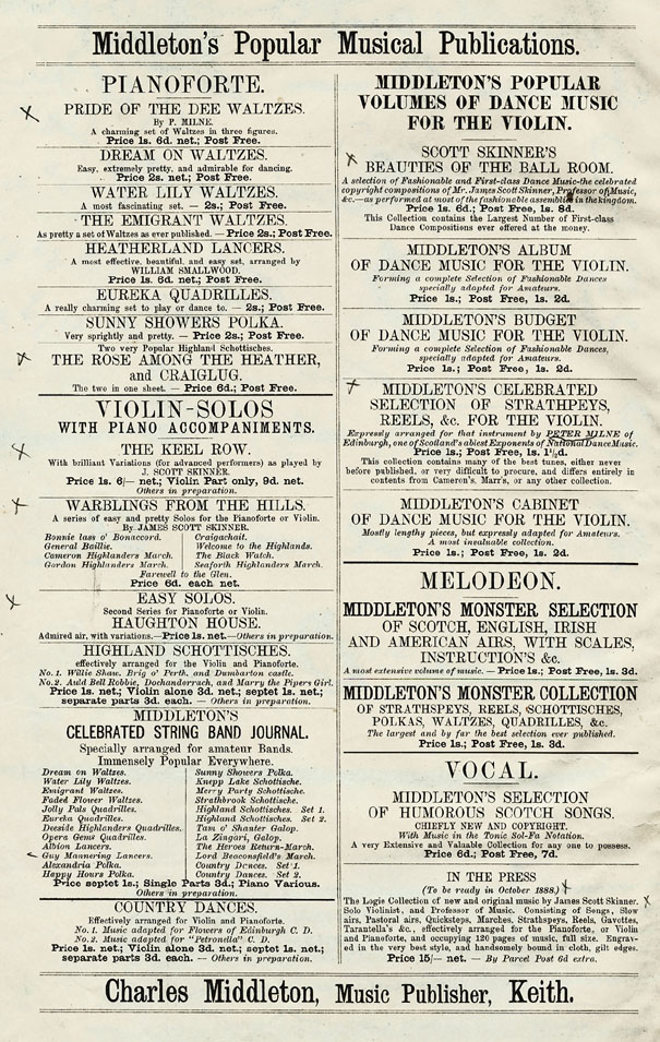 Adverts for Charles Middleton publications