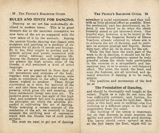 Rules and hints for dancing