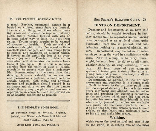 Rules and hints for dancing, hints on deportment