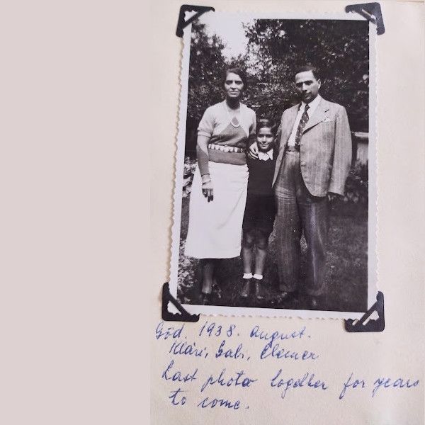 Louis (centre) with his mother Klári (left) and father Elemér (right) in 1938