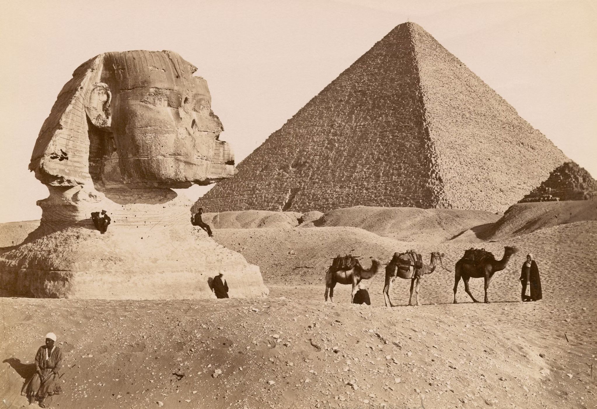 Sphynx, Great Pyramid. Circa 1860 - 1929