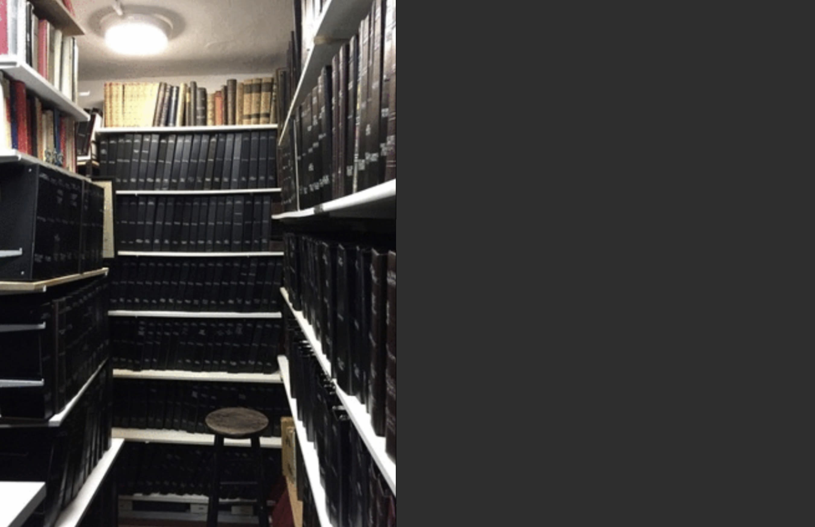 Rows of files in the basement archive