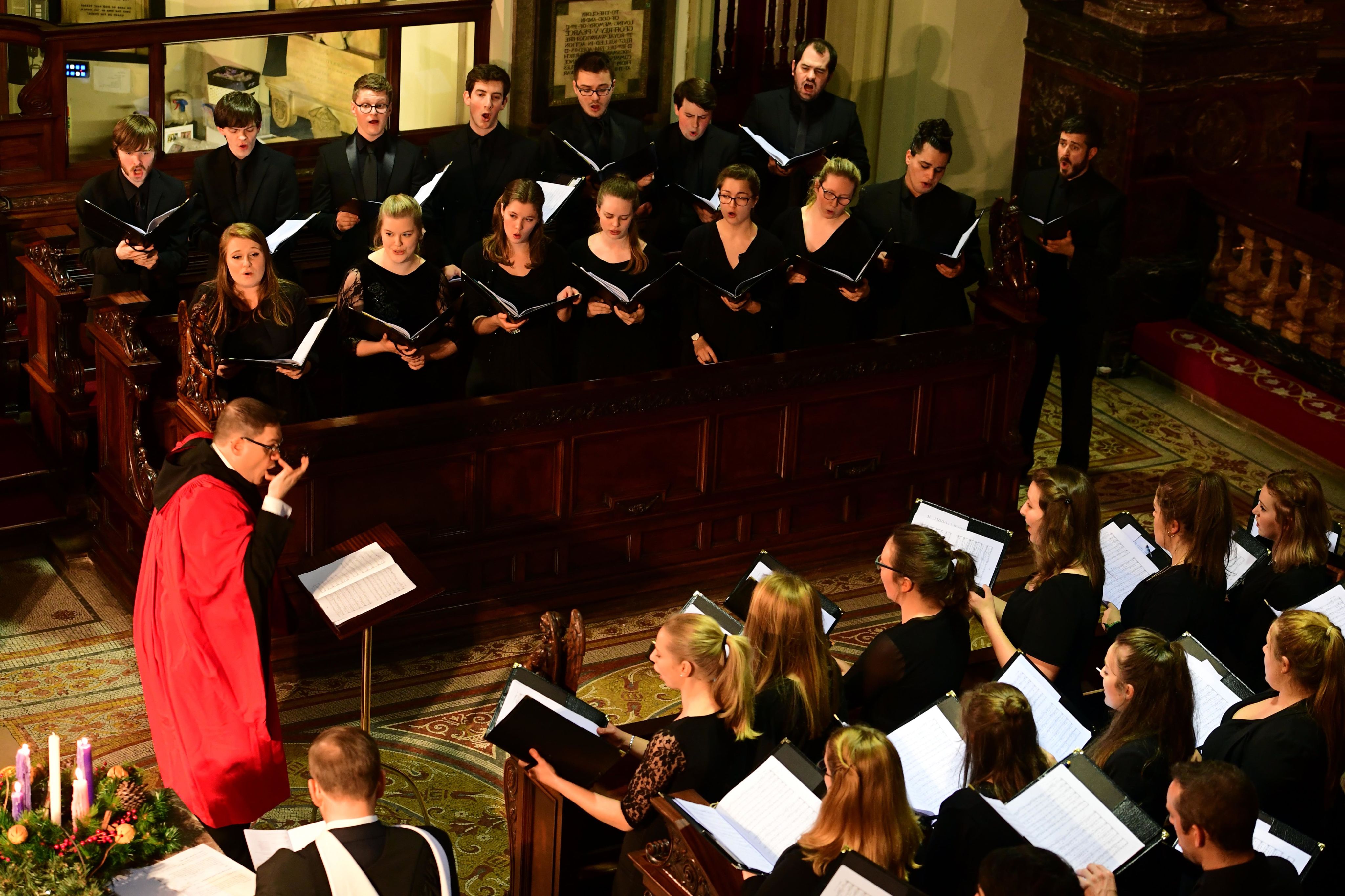 Professor Paul Mealor conducting the choir