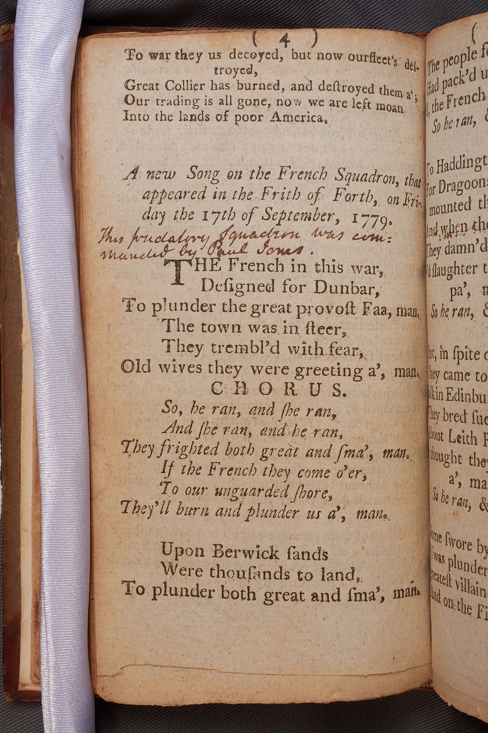 A printed song about the appearance of a French Squadron in the Firth of Forth in 1779.