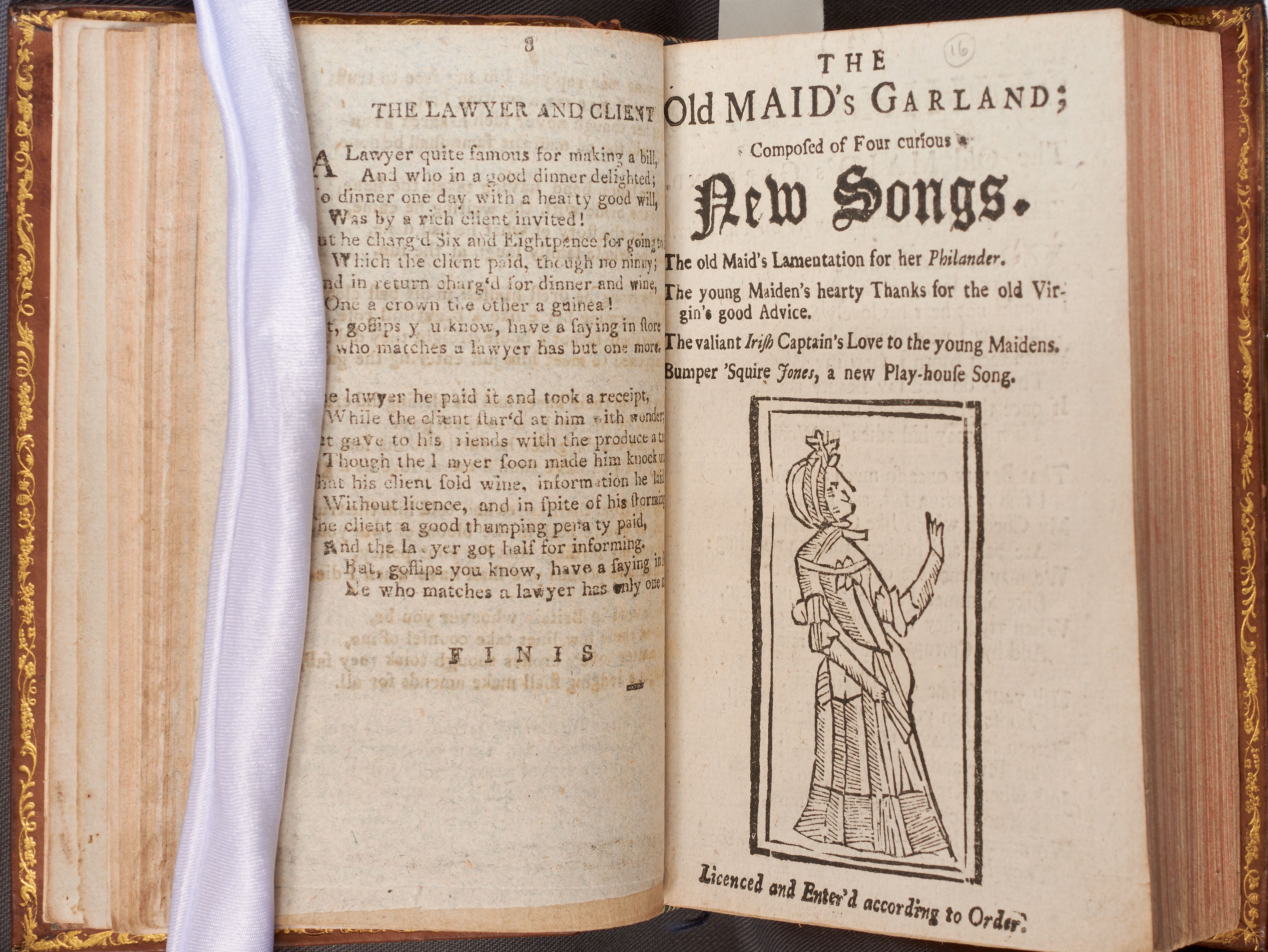 The title page of a chapbook of new songs within a bound edition.