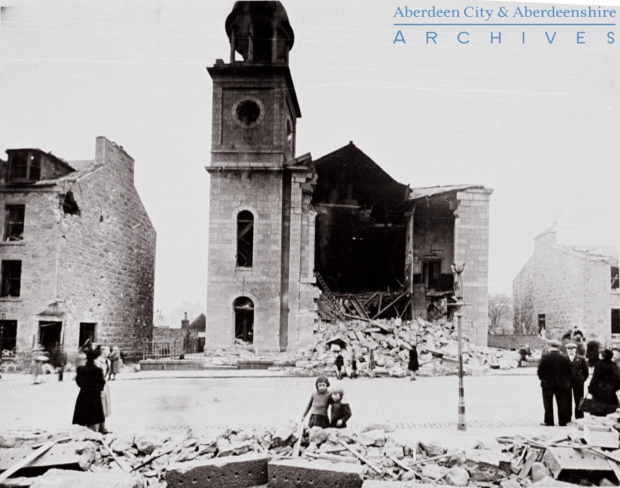 Powis Place Church in the aftermath of the 1943 bombardment.