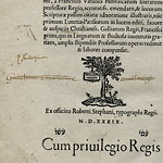 Duodecim prophetae cum commentariis R. David Kimhi, Hebraei doctissimi, a Francisco Vatablo Hebraicarum literarum professore Regio, accuratiss. Emendatis, & locorum Scripturae passim citatae adnotatione illustratis, nunc primum Lutetiae Parisiorum in lucem editi, favore & auspiciis Christianiss. Galliarum Regis, Francisci primi, qui in linguarum & studiosae iuventutis gratiam, amplis stipendiis professorum operas redimit & labores compensat.